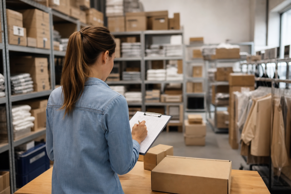 Illustration : Modèle de fiche pour préparer l’aménagement d’une réserve de magasin