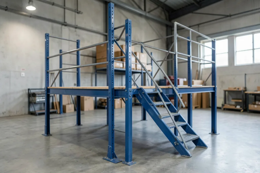 Illustration : Rayonnage industriel pour plateformes de stockage