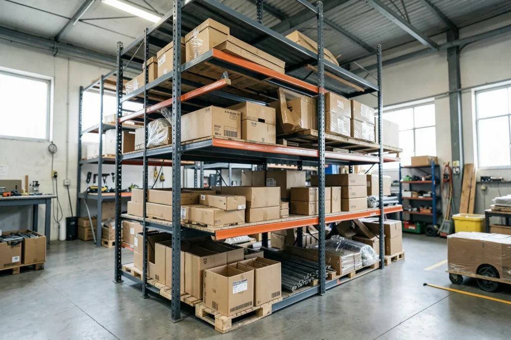 Illustration : Stockage produits mi-lourds Lyon : solutions de rayonnage industriel adaptées